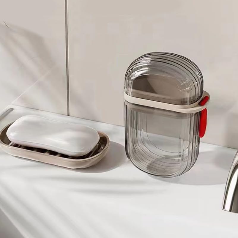 MAGICLULU 2 Pack Travel Soap Box with Lid Leakproof Double Layer Soap Holder for Bathroom and Outdoor Camping Portable Bar Container with Drain 4.33 X 2.75 X 1.57 Inches