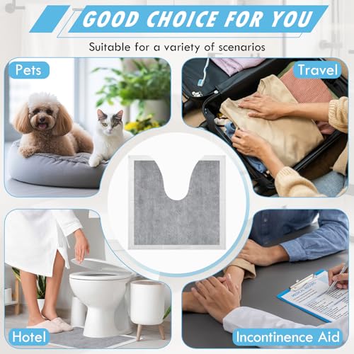 20 Pack Disposable Toilet Mats U Shaped Toilet Mat Absorbent Toilets Floor Protector Toilets Floor Protector from Urine for Potty Training, Anti Urine Commode Mat for Children (Gray) - color: Light Gray, size: Classic