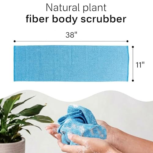Yiclick Exfoliating Washcloth Towel- Exfoliating Body Scrubber Exfoliator, Back Scrubber for Shower Bath, Exfoliate Rags Wash Cloths, Loofah Lufa Sponge, Body Scrub & Exfoliation Women Men - color: Light Blue