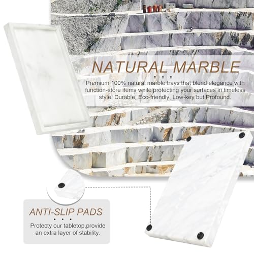 Natural Marble Tray, Stone Tray for Bedroom/Bathroom/Kitchen/Vanity Countertop, Jewelry Tray for Rings Earrings Necklace Bracelet Watch, Room Decor Aesthetic - color: Precious Black, size: 11.8" x 5.1" x 1.2"