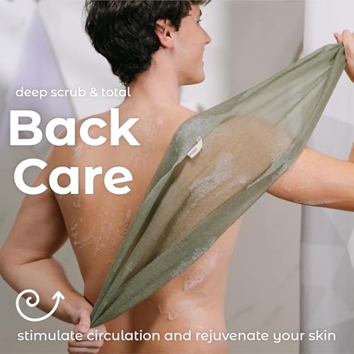 MainBasics Japanese Deep Exfoliating Shower Towel, 3 Pack, Earthy Love | Japanese Nylon, Body Washcloth, Textured for Effective Exfoliation, Quick-Dry, Durable, Helps Reveal Smoother Skin - color: Earthy Love