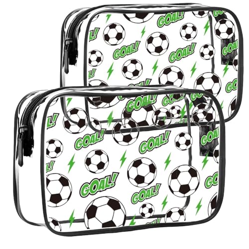 TSA Approved Toiletry Bag 3Pcs - 3 Pack Clear Travel Bags for Toiletries, Carry on Airport Airline Compliant Bag,Black - color: Black Soccer-2pcs