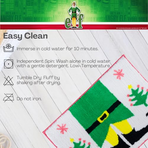 Elf Movie Buddy Christmas Bathroom Mat Rug (17x24) - Non-Slip Plush Poly Knit Holiday Home Decor Accent - (Officially Licensed Product) By Franco Collectibles - color: Elf Buddy