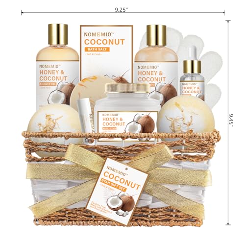 Birthday Gifts for Women, 11pcs Honey & Coconut Luxury Gift Basket Bubble Bath Skincare Gift Set - size: 11pcs Honey & Coconut