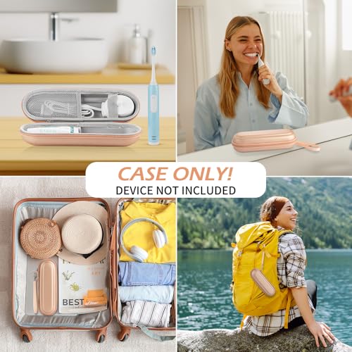 Toothbrush Travel Case for Oral B/Oral-B Pro 1000 1500 5000 7000 & Philips Sonicare 4100 1100 5300 5100 6100/iO Electric Toothbrush, Hard Protective Storage Bag (Gold) - color: Gold