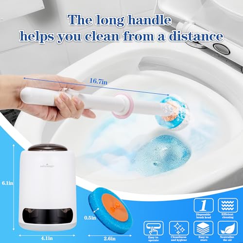 Disposable Toilet Brush,with 24 Refill Heads and Holder,Clean Brush Starter Kit,with 1 Toilet Wand, 1StorageCaddy and,3Fragrant Tablet, Toilet Wand Kit,Deep Cleaning Bathroom. - color: 1-24white