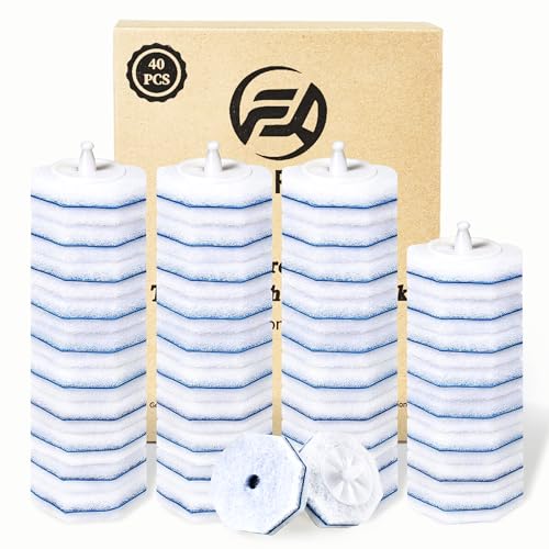 40 Toilet Wand Refills for Clorox Toilet Wand, Disposable Toilet Brush Head with Rich Foaming, Extra Thick Triple-layer Refills, Strong Cleaning & Scrubbing Power, Won't Fall Off or Fall Apart - size: 1 Count (Pack of 40)