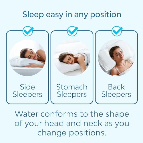 Mediflow Fiber Water Pillow - Adjustable Bed Pillow for Neck Pain Relief, Ideal for Side, Back, and Stomach Sleepers, Clinically Proven for Comfort and Support (7 Pillows) - size: Business Pack (7 Pillows)