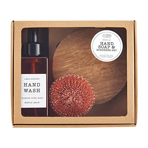 Mud Pie Soap Gift Set, Boxed, Stand 1 3/4" x 6 1/2" Dia | soap 16 oz