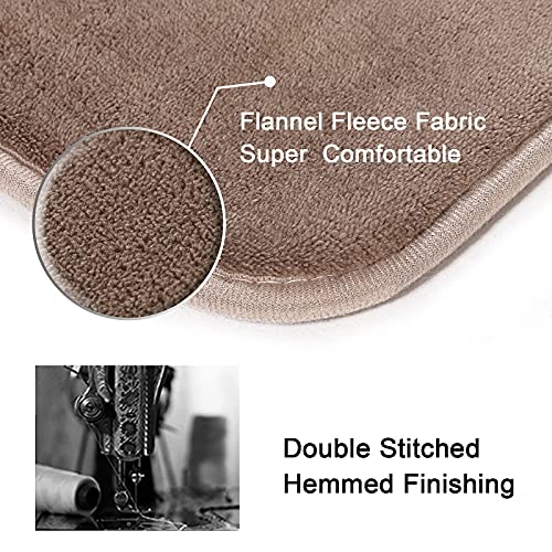 H.VERSAILTEX Bath Mat Memory Foam Set Bathroom Rug Set Flannel Velvety Bath Mat Luxury Extra Soft and Absorbent Non Slip Rugs for Bathroom/Bedroom Washable(Curved Set 24"x 36" Plus 20"x 24"U, Taupe) - color: Taupe, size: 24" x 36" Plus 20" x 24" U