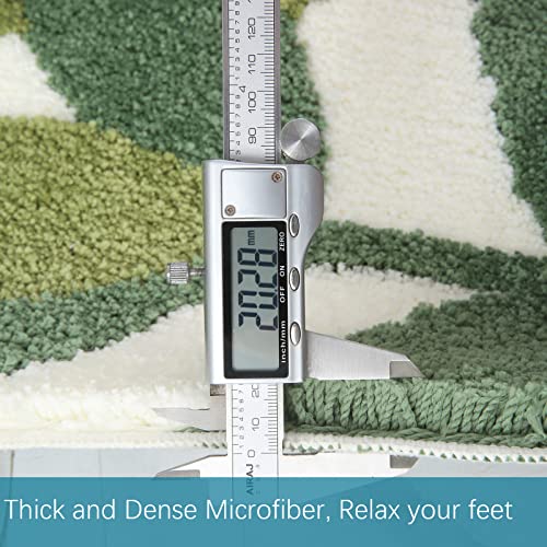 Bathroom Rugs - Green Bath Rug Non Slip Back Water Absorbent Leaves Plush Microfiber Small Bathroom Rug Leaf Bath Mat Cute Green Shower Mat Doormat 17.5 X 25.5 in - color: Leaves C, size: 1'6" x 2'2" (Rectangular)