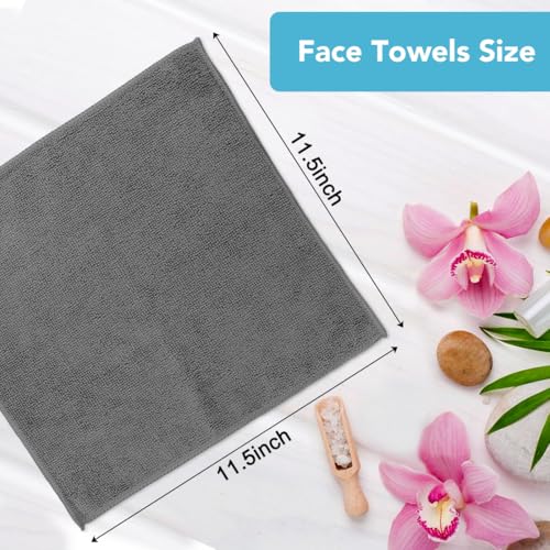 Orighty Wash Cloths, 10 Pack Face Towels, Soft Quick-Drying Washcloths, Multi-Purpose Microfiber Face Cloths for Bathroom, Gym, Spa, Hotel, Travel, 11.5"x11.5", Grey - color: Grey