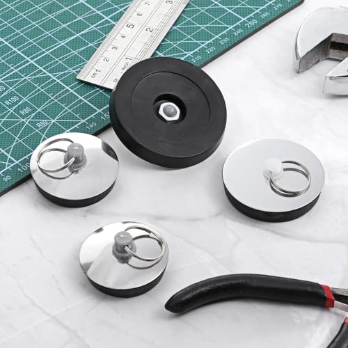 4PCS Stainless Steel Sink Stopper Drain Plug, Rubber Drain-Stoppers, Tub Drain-Stopper, Bathtub Stopper Plugs with Hanging Ring, Universal Bathtub Plug Drain-Stopper for Kitchen and Bathroom (4 Size)