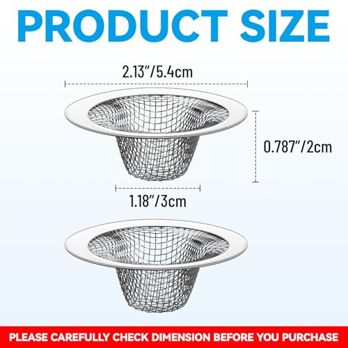 2.125" Top / 1" Basket Small Drain Strainer | 2Pcs Sink Bathroom Drain Hair Catcher,RV Sink, Stainless Steel Drain Filter - size: 2pcs small
