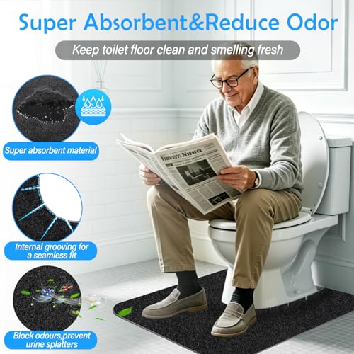 4 Pack Toilet Mats,Upgrade Toilet Floor Protector from Urine,Toilet Rugs U Shaped Washable,Toilet Mats for Bathroom,Around Toilet Floor Protector,Potty Training Mats for Bathroom