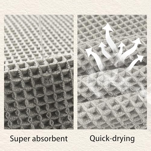 Waffle Bath Mat Non Slip, Boho Bathroom Rug, Super Absorbent Quick Dry Bathroom Mat, Soft Farmhouse Bath Rug with Tassels, Small Washable Shower Mats for Floor 20"x32", Light Grey - color: Light Grey, size: 1'8" x 2'8" (Rectangular)