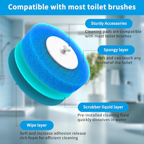 36-Piece Toilet Wand Refills, Disposable Toilet Bowl Cleaner Wand Compatible with Most Toilet Brushes,Disposable Toilet Brush Refill for Bathroom Cleaning - style: 36pcs Toilet Wand Refills