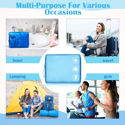 8 Pack TSA Approved Travel Toiletry Bags Frosted Translucent Leak-proof Cosmetic Makeup Bags for Women Men Travel Organizer Airport Security (Blue,8.5 x 6.3 x 2.9 Inch) - color: Blue, size: 8.5 x 6.3 x 2.9 Inch