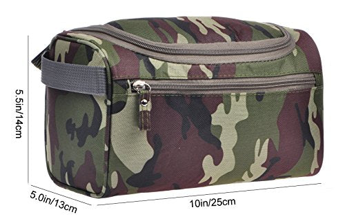 Vercord Mens Toiletry Bag Wash Travel Small Shaving Dop Kit Shower Bathroom Ditty Hygiene Bag Camo Dark Green - color: Camo Dark Green