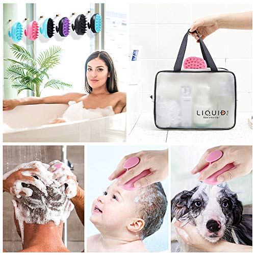 Scalp Massager Shampoo Brush, Hair Scalp Scrubber Shower Hair Brush Head Massager for Stress Relax Hair Growth, Dandruff Brush Scalp Exfoliator for Women Men Kids Pets, Pink - color: Pink