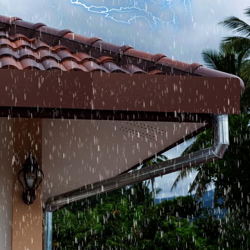 2 Pcs Gutter Valley Splash Guards Downspout Diverter Roof Rain Diverter Roofing Gutter Guards with 20 Pcs Matching Gutter Screws Rain Gutter Guards for Corner House, Brown (Straight Style) - style: Straight Style