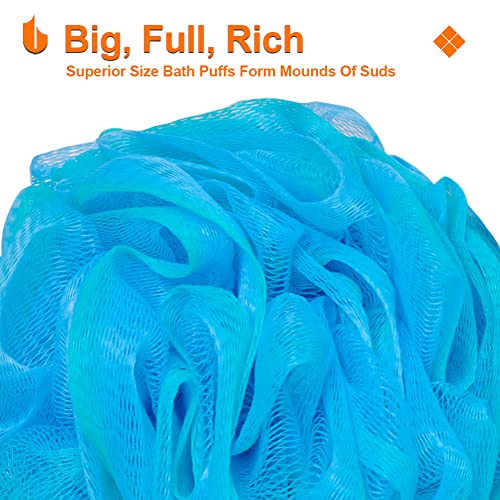 Urbanstrive Shower Bath Sponge XL 75g Soft Shower Loofahs Balls for Body Wash Men Women Bathroom Accessories, 1 Pack, Black (Blue-Green) - color: Blue-green