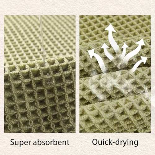 Waffle Bath Mat Non Slip, Boho Runner Rug, Super Absorbent Quick Dry Long Bath Runner Bathroom, Soft Farmhouse Bath Rug with Tassels, Washable Shower Mats for Floor 24"x48", Tassels Sage Green - color: Tassels Sage Green, size: 2' x 4' (Rectangular)