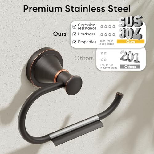 BESy Oil Rubbed Bronze Toilet Tissue Paper Holder Oil Rubbed Bronze Bathroom Accessories Toilet roll Paper Hanger, Wall Mounted, Rustproof - color: Oil Rubbed Bronze