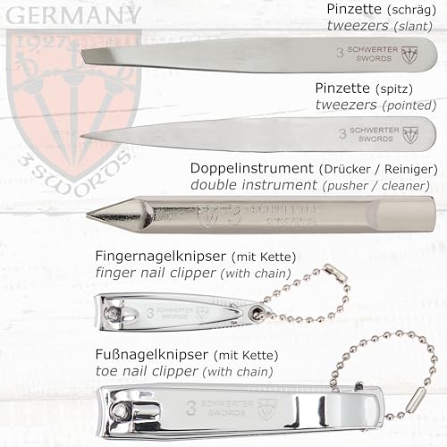3 Swords Germany – MEN's kit - manicure pedicure beard ear ALL IN ONE - stainless steel tools - color: BLACK - MEN EDITION