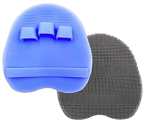 2 Pack Soft Silicone Body Scrubber, Shower Brush Exfoliating Skin Massage | Body Wash Dry Skin Brushing Glove Loofah, Fit for Sensitive and All Kinds of Skin(Gray+purple) - color: 1 Pars_purple+gray