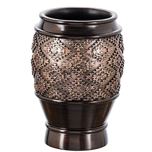 Creative Scents Dublin Brown Bathroom Accessories Set Complete - 4 Pc. Bathroom Sets Accessories, Luxury Bathroom Accessory Set - Soap Dispenser, Soap Dish, Tumbler & Toothbrush Holder Set - style: 4 Piece Set
