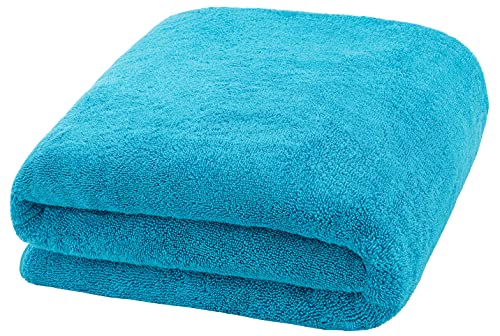 100% Cotton Oversized 40x80 Bath Sheet, Turkish Bath Towels for Bathroom Extra Large, Aqua Blue Bath Sheet - color: Aqua Blue, size: Bath Sheet 40x80"