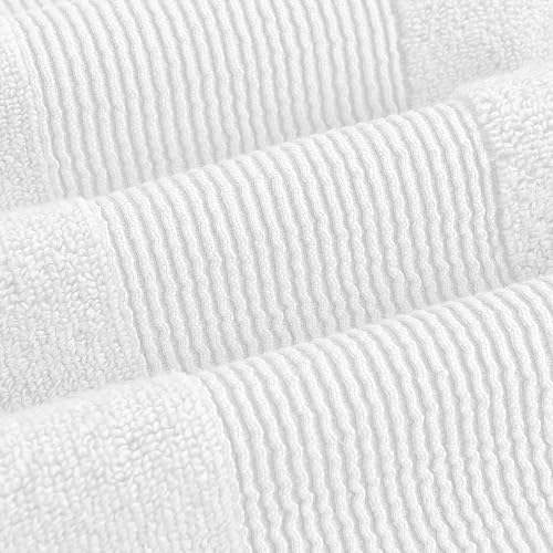 Modern Threads Air Cloud 6-Piece Towel Set - 100% Zero-Twist Cotton, 500 GSM, Quick Dry & Plush, White - color: White, size: 6 Pcs Towel Set