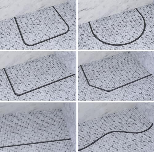 Duzzy 67 Inch Collapsible Shower Water Dam, Shower Threshold Water Stopper Barrier and Retention System and Keeps Water Inside Threshold Dry and Wet Separation, Suitable for Bathroom & Kitchen - color: Black, style: 67 Inch