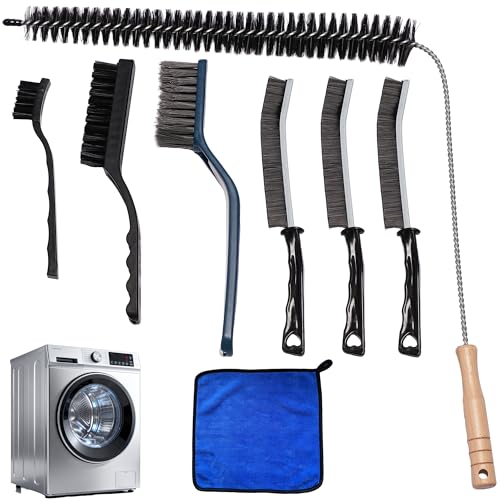 8 Pack Washing Machine Cleaning Brush, Dryer Vent Cleaner Kit, Flexible Dryer Lint Brush Vent Cleaner, Lint Trap Cleaning Tool, Household Cleaning Tools for Tile, Bathtub, Sink, Grout, Bathroom,Shower