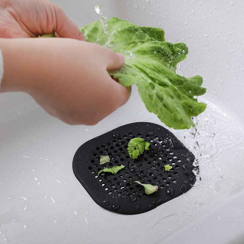 2 Pack Drain Hair Catcher Silicone Drain Cover Sink Drain Strainer Hair Stopper for Shower Kitchen Bathroom Tub Pure White - color: Pure White