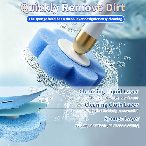 48 PCS Disposable Toilet Bowl Brush Refills, Disposable Toilet Brush Heads, Toilet Wand Disposable Refill Heads, Disposable Replacement Head - color: 48pcs Replacement Heads