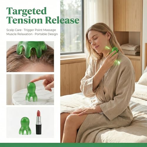 NIIIYTYB 2 PCS Head Scratcher Scalp Scraper Massager Spa Tools for Deep Relaxation at Home Spa Essentials Hair Hammer Tapping Green - color: Green