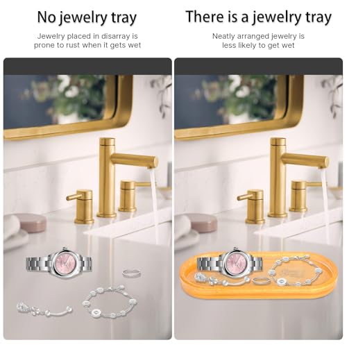 Toilet Tank Tray Bathroom - Golden Toilet Topper Paper Storage - color: Golden1