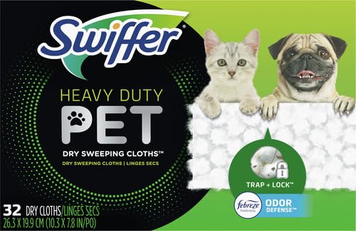 Sweep + Mop, Dry Pads Refill, Floor Cleaner for Dirt, Dust, Hair, Cleaning Cloths for Mopping Home, Bathroom, Kitchen, All Purpose Multi-Surface Floor Wipes, Heavy Duty, Pet, 32 Count (Pack of 2) - size: 32 Count (Pack of 2)
