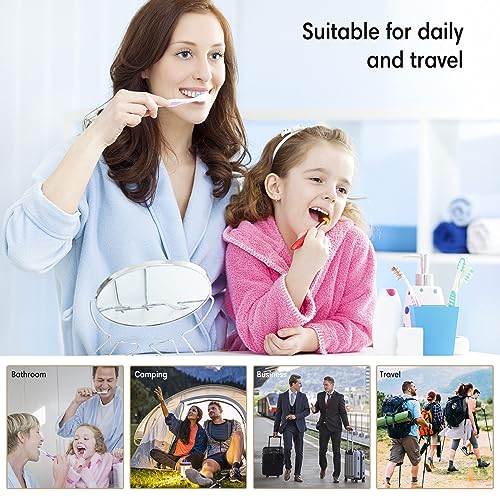 BALUCA 3 PCS Travel Toothbrush Head Covers Caps, Tooth Brush Protector Case Wall Mounted Hanging Rack Organizer for Travel, Camping, Bathroom, School, Business (Grey) - color: Grey