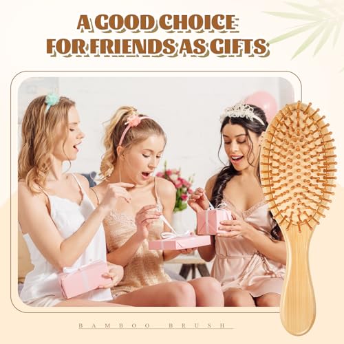 Weysat 12 Pcs Bamboo Hair Brushes Bulk, Wooden Paddle Detangling Brush, Scalp Massage and Anti-Static Hairbrushes, DIY Engraving Gifts for Women, Men, Party and Wedding (Natural) - color: Natural