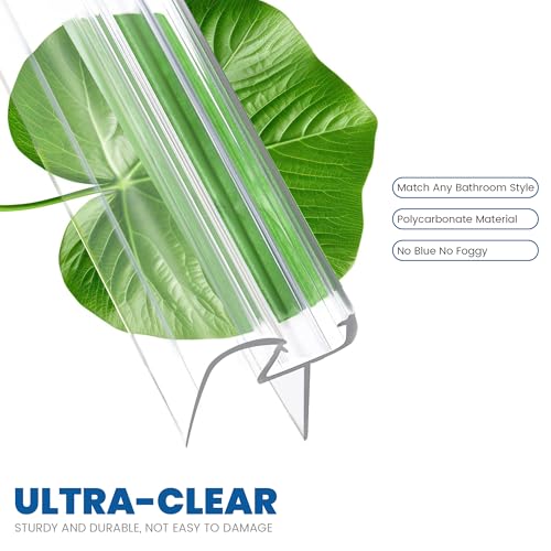 2-Pack Shower Glass Door Bottom Seal Strip,36 Inch Long Clear PVC Seal Strips for 5/16"(8mm) Thick Framless Glass Door Panel, Stop Leaks and Create a Water Barrier - style: 5/16"X 36"