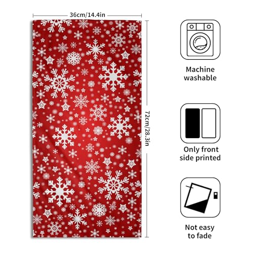 Miaoquhe Winter Snowflakes Bath Towels for Bathroom Set of 2 Winter Hand Towels 14”x28” Xmas Hand Towels for Bathroom Soft Absorbent Washcloths Towel Christmas Decorative Towel for Home Hotel Spa Gym - color: Christmas Red Snowflakes