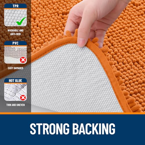 OLANLY Bathroom Rugs Sets 3 Piece, Soft Absorbent Chenille Bath Mats and U-Shaped Contour Toilet Rug, Quick Dry, Home Decor Accessories, Bath Mat Set for Bathroom (30"x20"+24"x16"+24"x20", Clay) - color: Clay, size: 30" X 20" + 24" X 16" + U24" X 20"