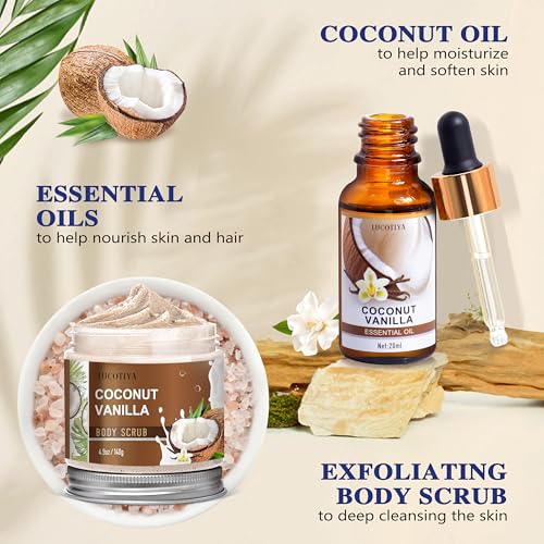 Gifts for Women, Birthday Gifts for Women, Coconut Vanilla Self Care Spa Gift Basket,Thank you Relaxing Bath Sets for Mom, Grandma, Girlfriend, Sister, Friends