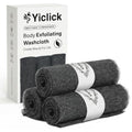 Yiclick Exfoliating Washcloth Towel- Exfoliating Body Scrubber Exfoliator, Back Scrubber for Shower Bath, Exfoliate Rags Wash Cloths, Loofah Lufa Sponge, Body Scrub & Exfoliation Women Men - color: Coal