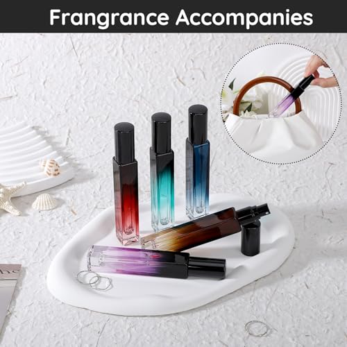 Segbeauty 0.34oz Empty Perfume Bottle, 5 Pack Glass Spray Bottles Travel Perfume Atomizer Sprayer Refillable Atomizer, Travel Size Spray Bottle, 10ml Portable Cologne Dispenser with Refill Tool Kit - color: Purple Amber Blue Red Green, style: Mini Bottle
