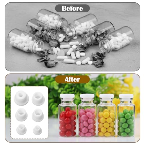 30Pcs 5 Sizes Silicone Hole Plug Waterproof 9.5-15mm - Rubber Stoppers Plugs White Bottle Stopper for Bottles Pipes Flower Pots - Round Stopper Seal Button Plugs
