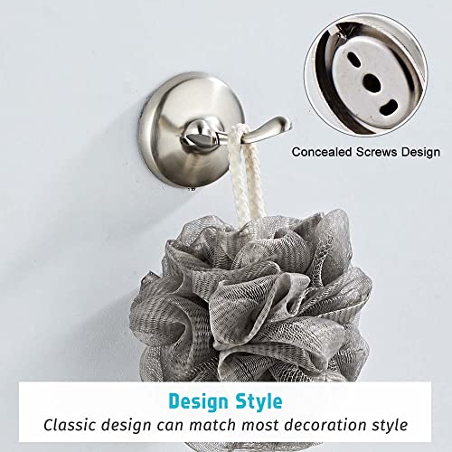 4 Piece Bathroom Accessory Set(Adjustable Towel Bar, Towel Ring, Toilet Paper Holder,Towel Hook), Wall Mounted Bathroom Hardware Accessories Set,Brushed Nickel - color: Brushed Nickel, size: 4 pieces